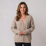 Women's classic button cardigan with long sleeves by Ivy & Co, image 2 of 4
