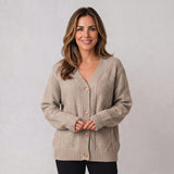 Women's classic button cardigan with long sleeves by Ivy & Co, image 2 of 4