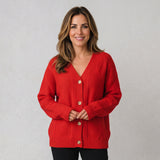 Women's classic button cardigan with long sleeves by Ivy & Co, image 4 of 4