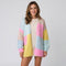 Women's colour-block chunky knit cardigan in pastel tones by Ivy & Co, image 1 of 1