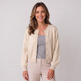 Women's cropped round-neck cardigan with a button front by Ivy & Co, image 2 of 11