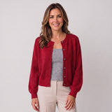 Women's cropped round-neck cardigan with a button front by Ivy & Co, image 4 of 11