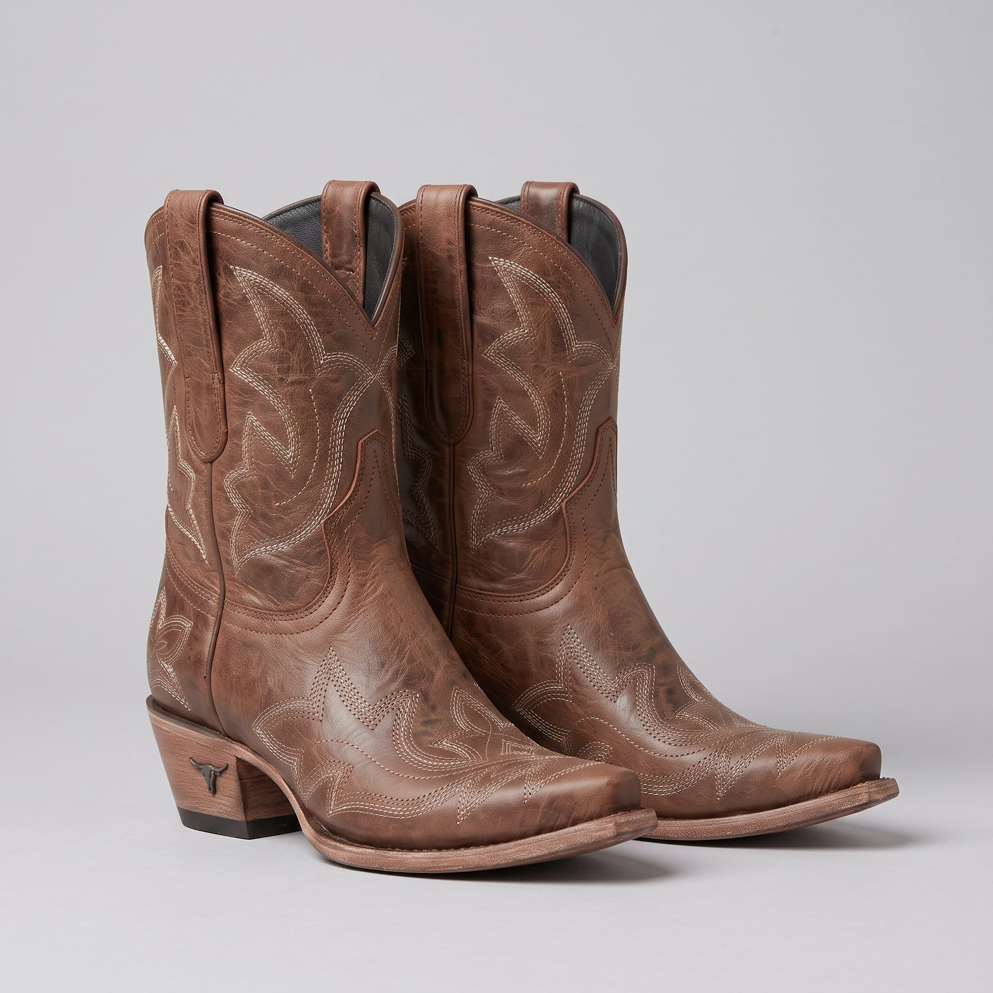 Women's mid calf cowboy boots with embroidery by Ivy & Co, image 1 of 3