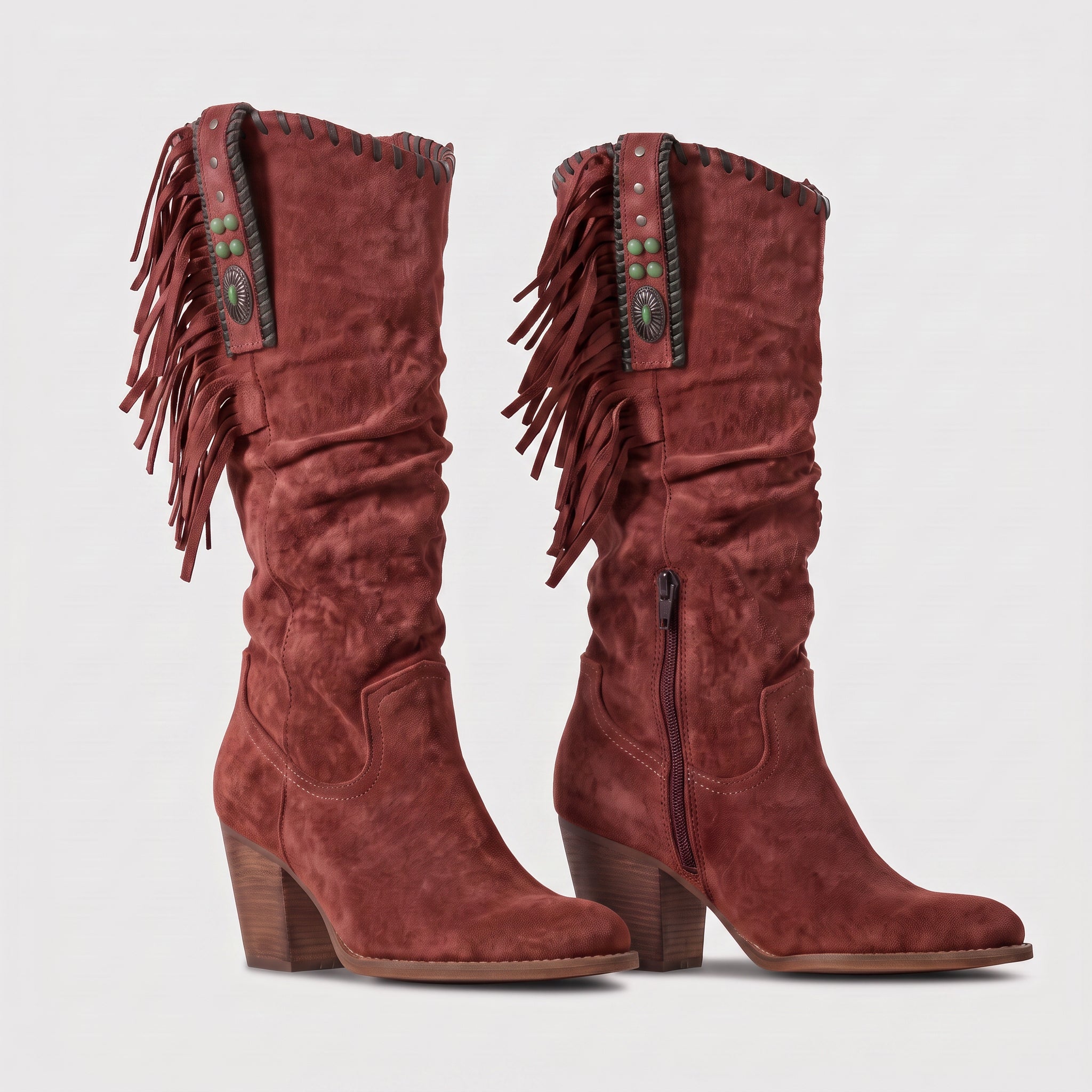 Women's western boots with fringe trim by Ivy & Co, image 1 of 4