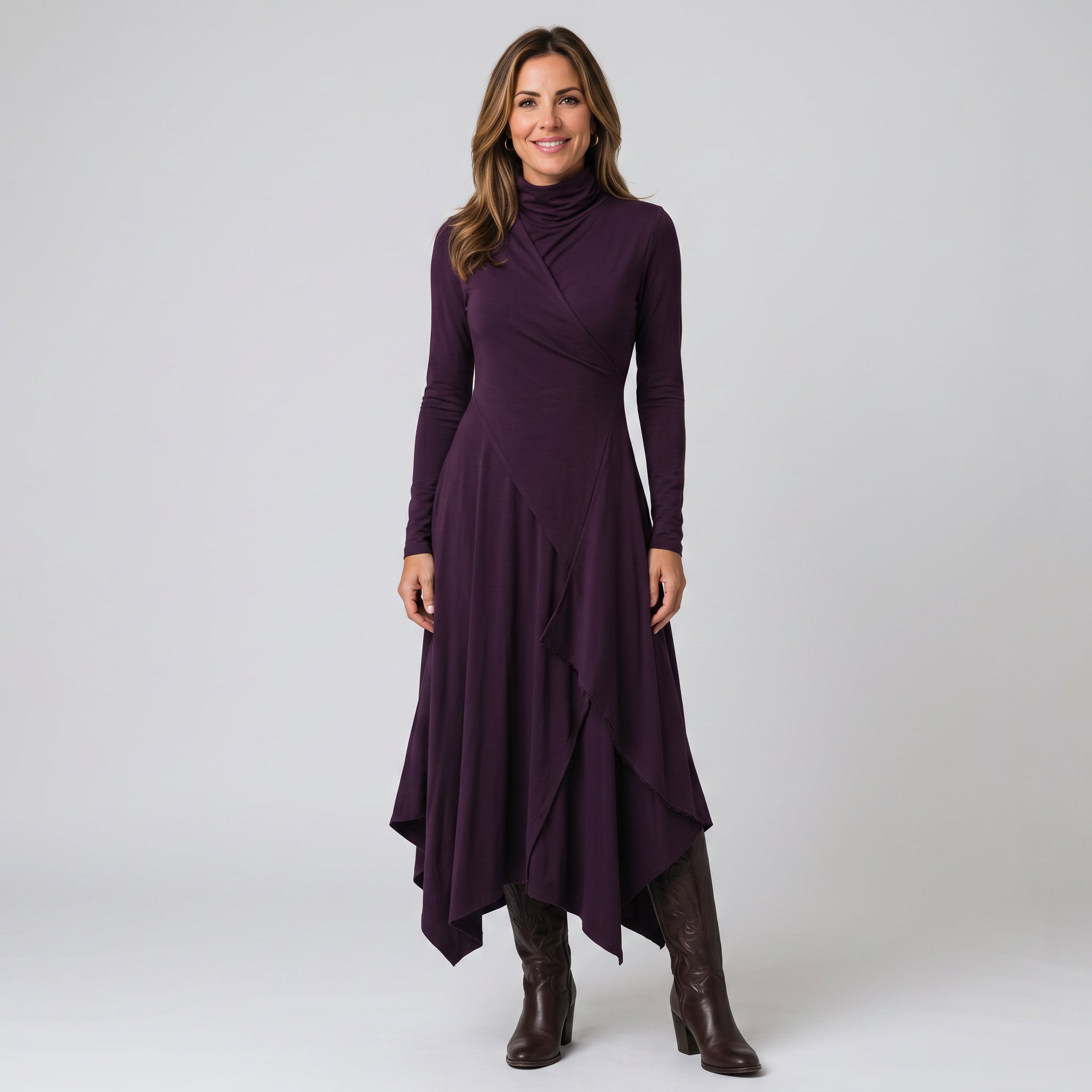 Women's high-neck maxi dress with long sleeves by Ivy & Co, image 1 of 5