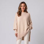 Women's draped jumper with a round neck and asymmetric hem by Ivy & Co, image 13 of 18