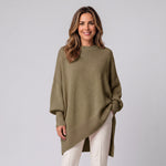 Women's draped jumper with a round neck and asymmetric hem by Ivy & Co, image 17 of 18