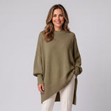 Women's draped jumper with a round neck and asymmetric hem by Ivy & Co, image 17 of 18