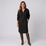Women's knit midi dress with long sleeves by Ivy & Co, image 1 of 4