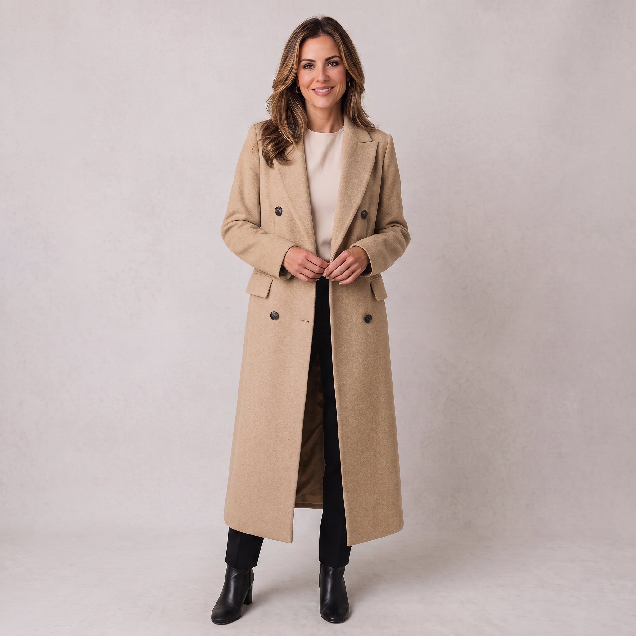 Women's coat with a notched lapel collar by Ivy & Co, image 1 of 6