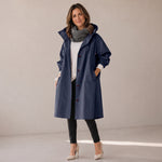 Women's long loose coat with a button front by Ivy & Co, image 3 of 6