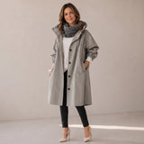 Women's long loose coat with a button front by Ivy & Co, image 4 of 6