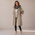 Women's long loose coat with a button front by Ivy & Co, image 6 of 6