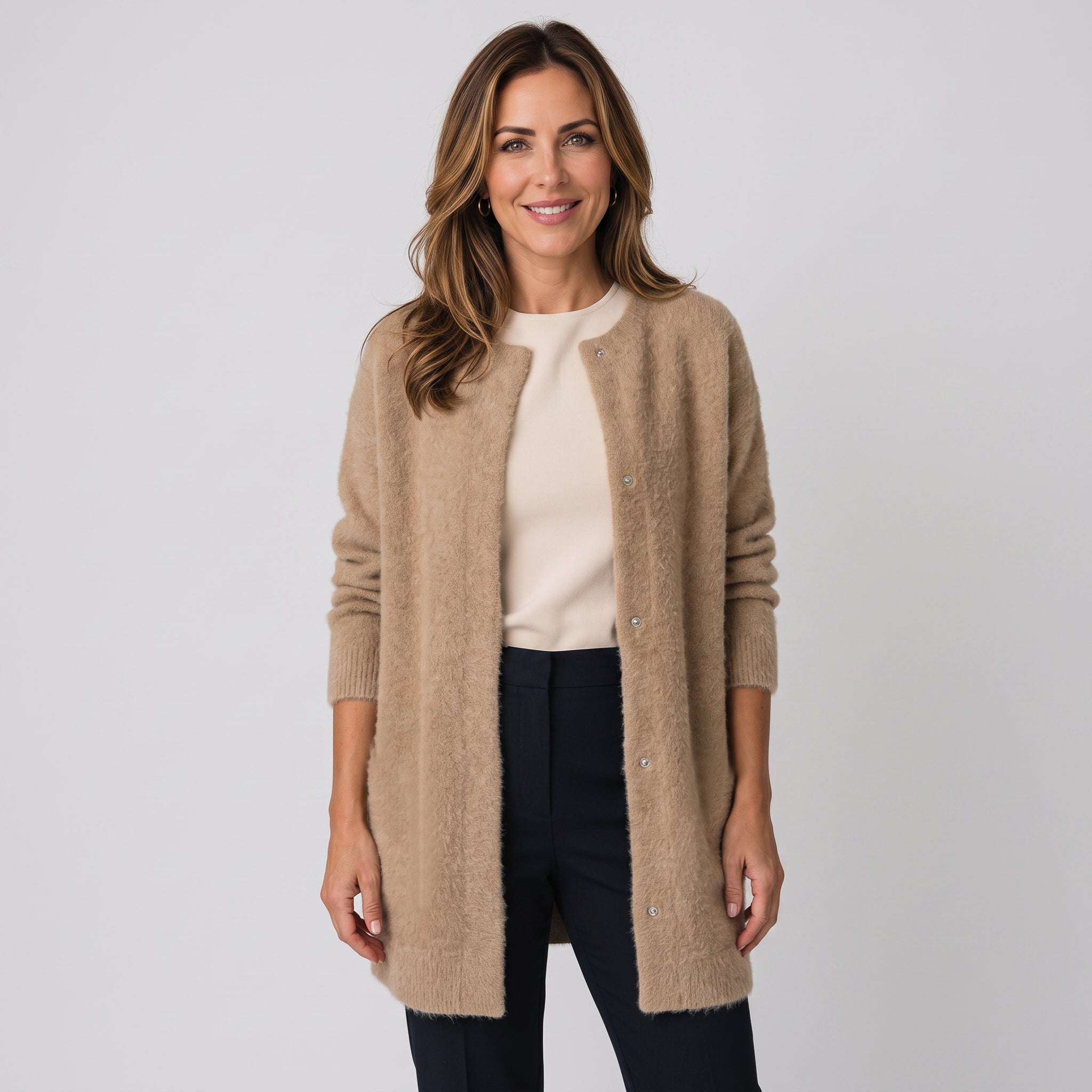 Women's long open-front cardigan by Ivy & Co, image 1 of 7