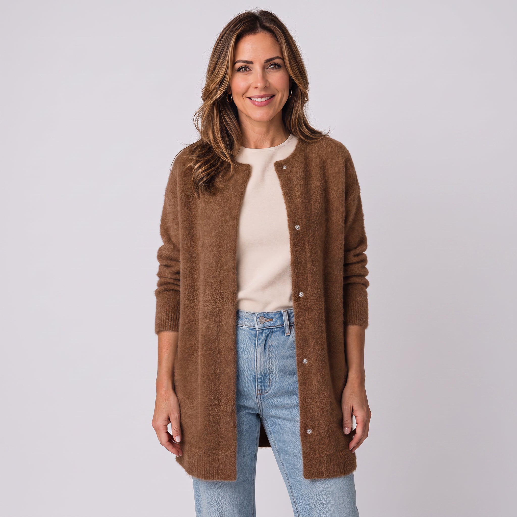 Women's long open-front cardigan by Ivy & Co, image 3 of 7