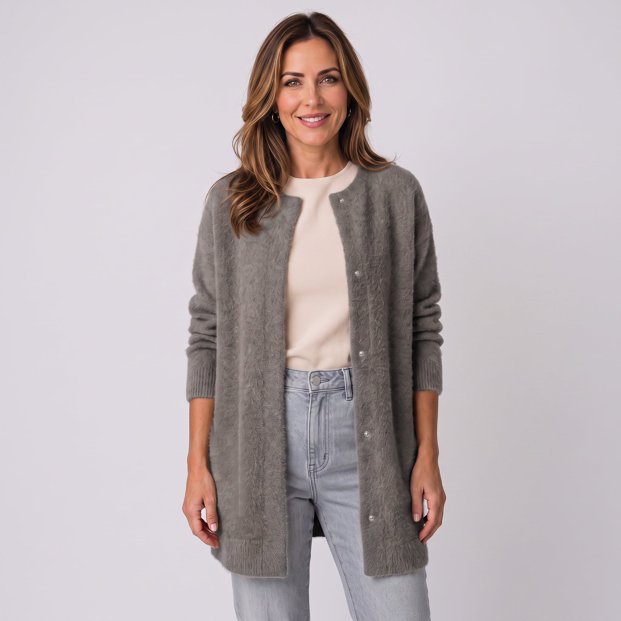 Women's long open-front cardigan by Ivy & Co, image 4 of 7