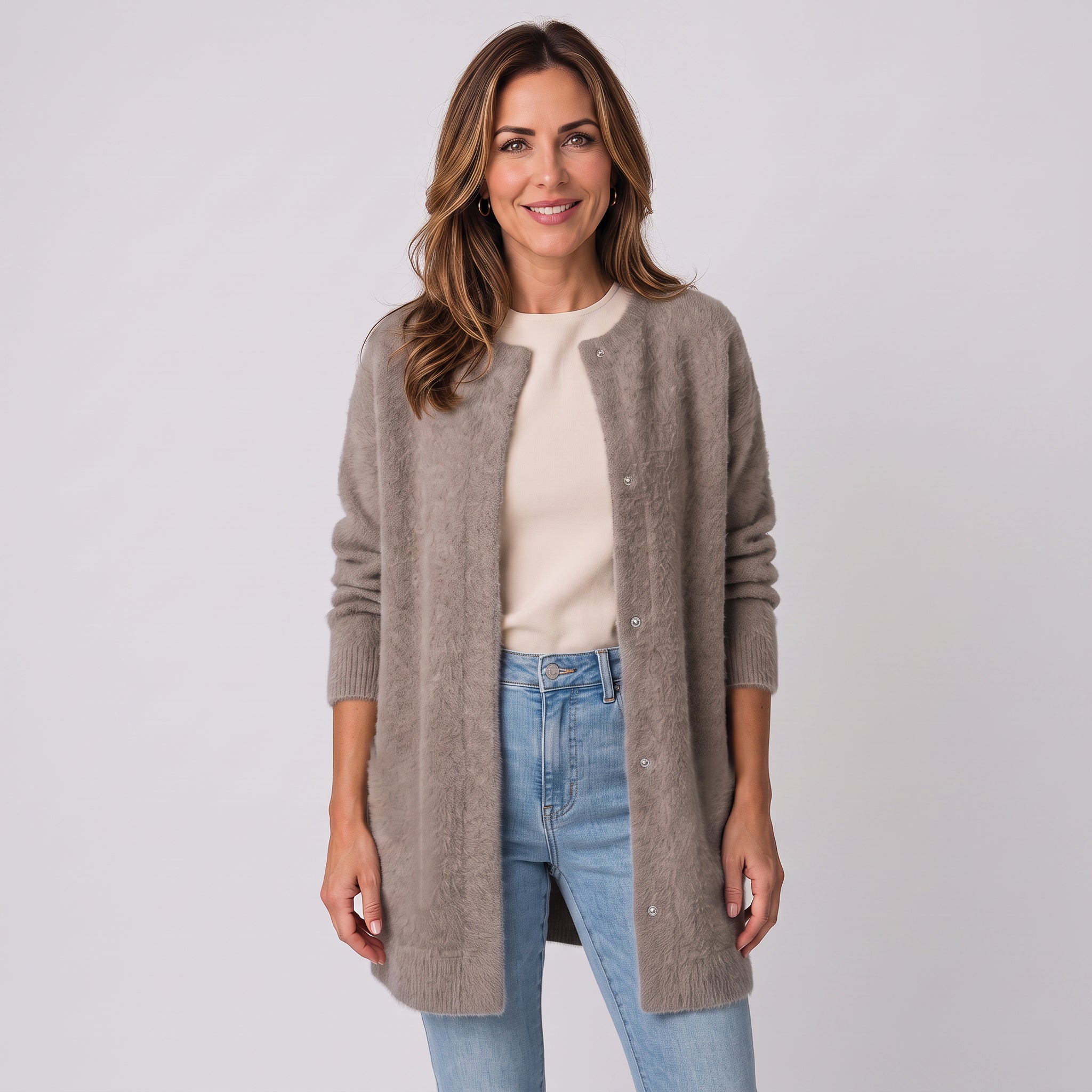Women's long open-front cardigan by Ivy & Co, image 5 of 7
