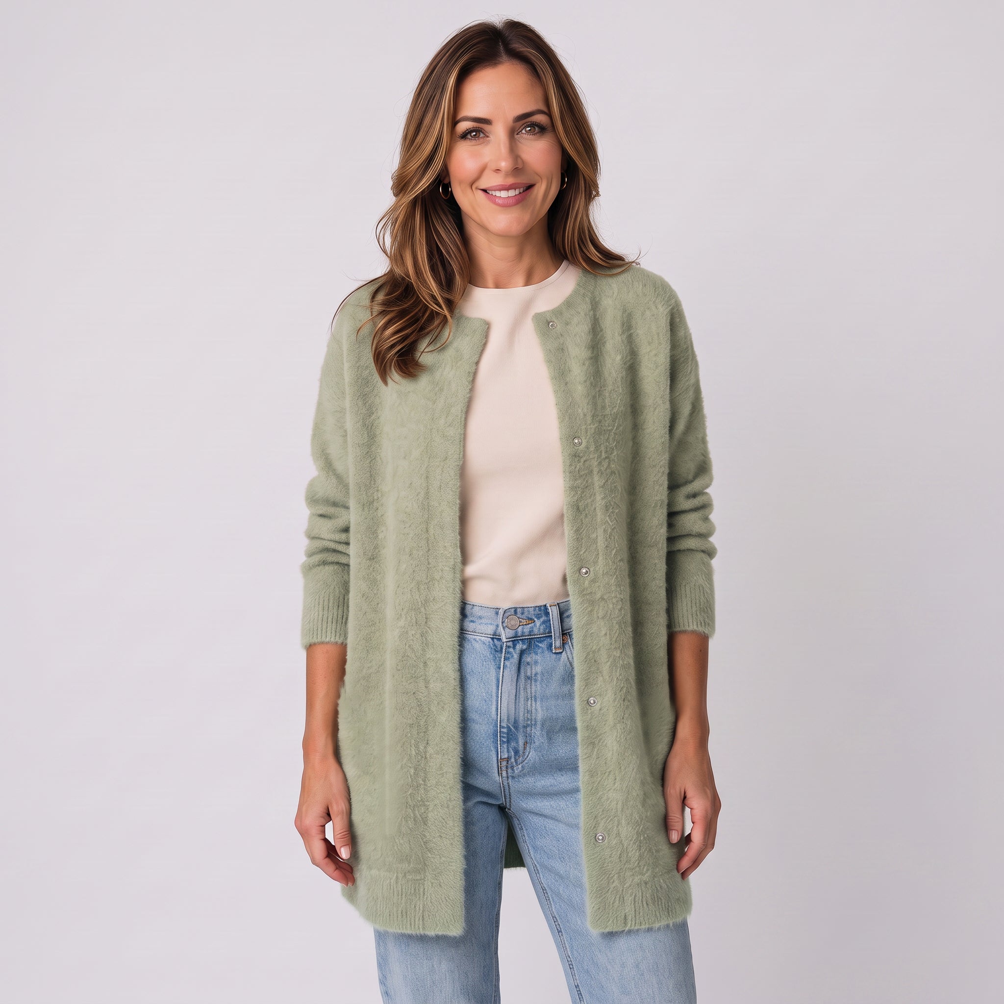 Women's long open-front cardigan by Ivy & Co, image 6 of 7