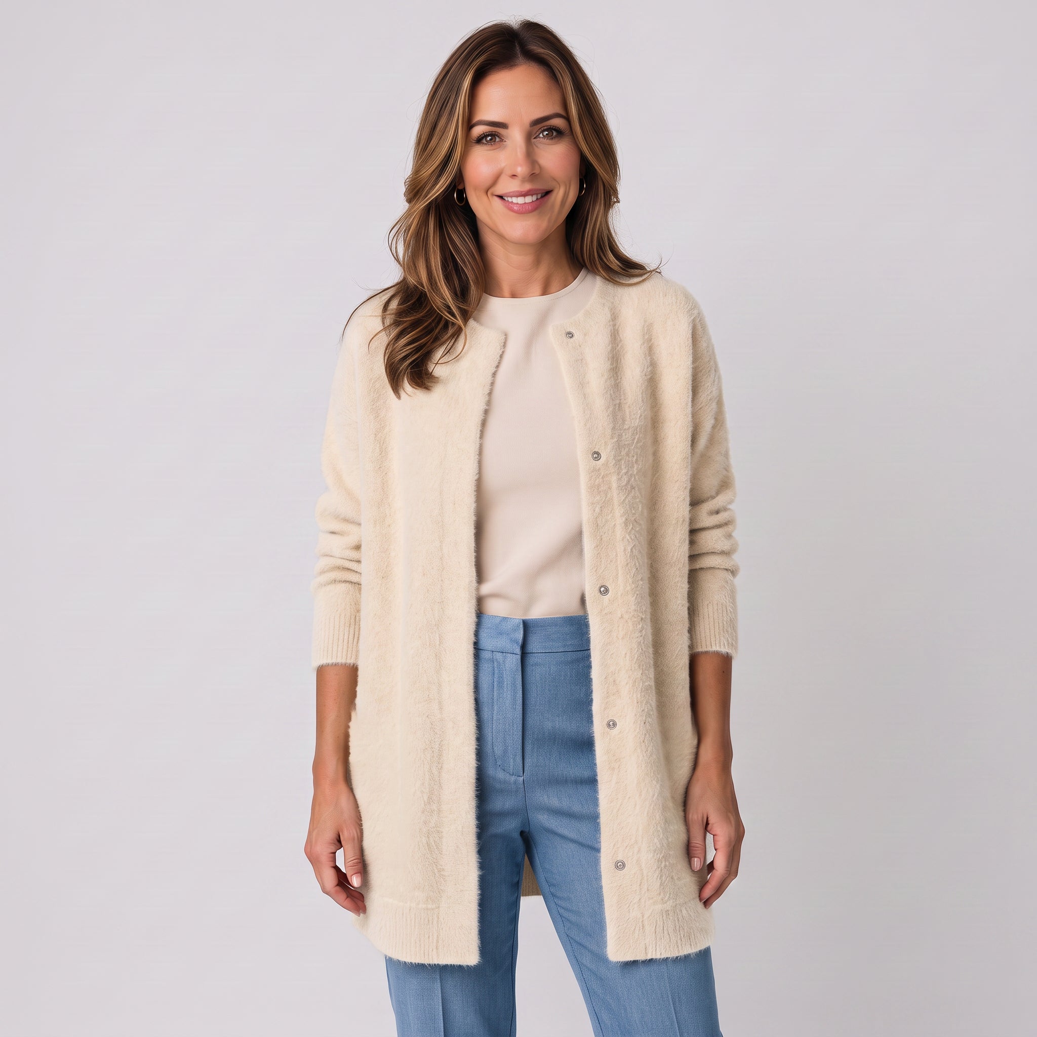Women's long open-front cardigan by Ivy & Co, image 7 of 7