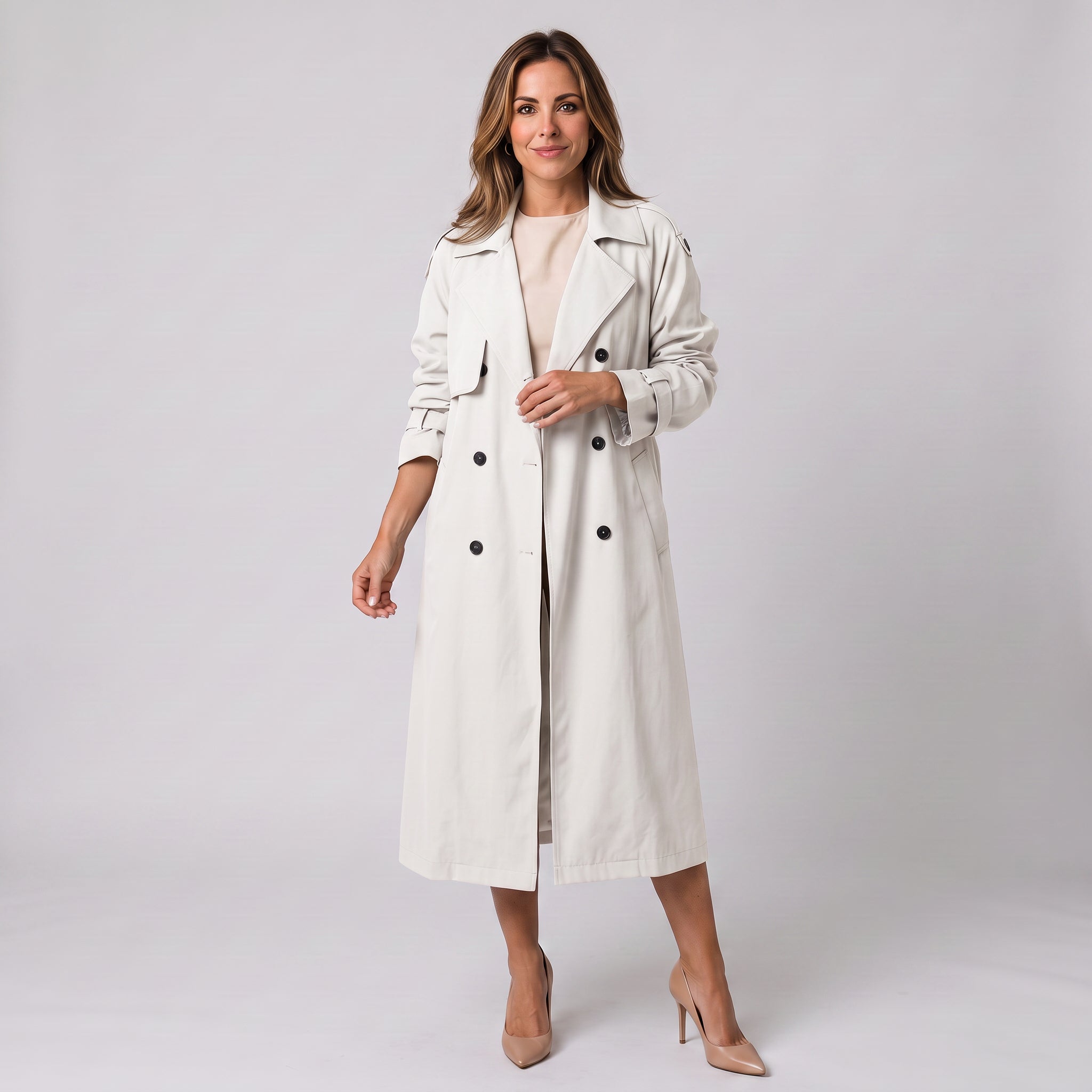Women's long trench coat by Ivy & Co, image 5 of 6