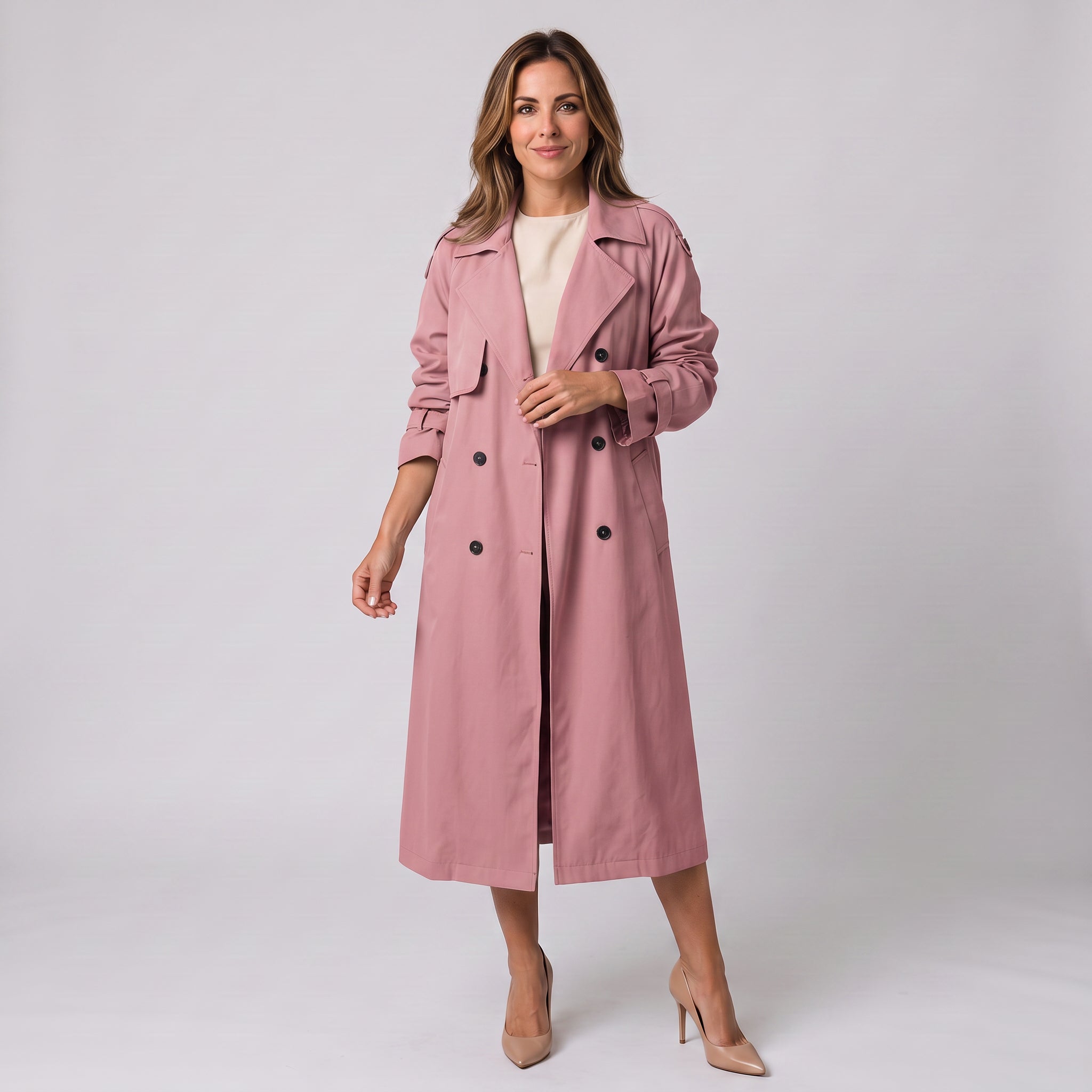 Women's long trench coat by Ivy & Co, image 6 of 6
