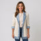 Women's longline open-front cardigan with a layered collar by Ivy & Co, image 1 of 6