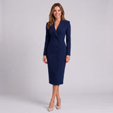 Women's tailored blazer midi dress with a notched lapel by Ivy & Co, image 4 of 4