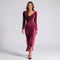 Women's pleated midi dress with a V-neckline and long sleeves by Ivy & Co, image 1 of 2