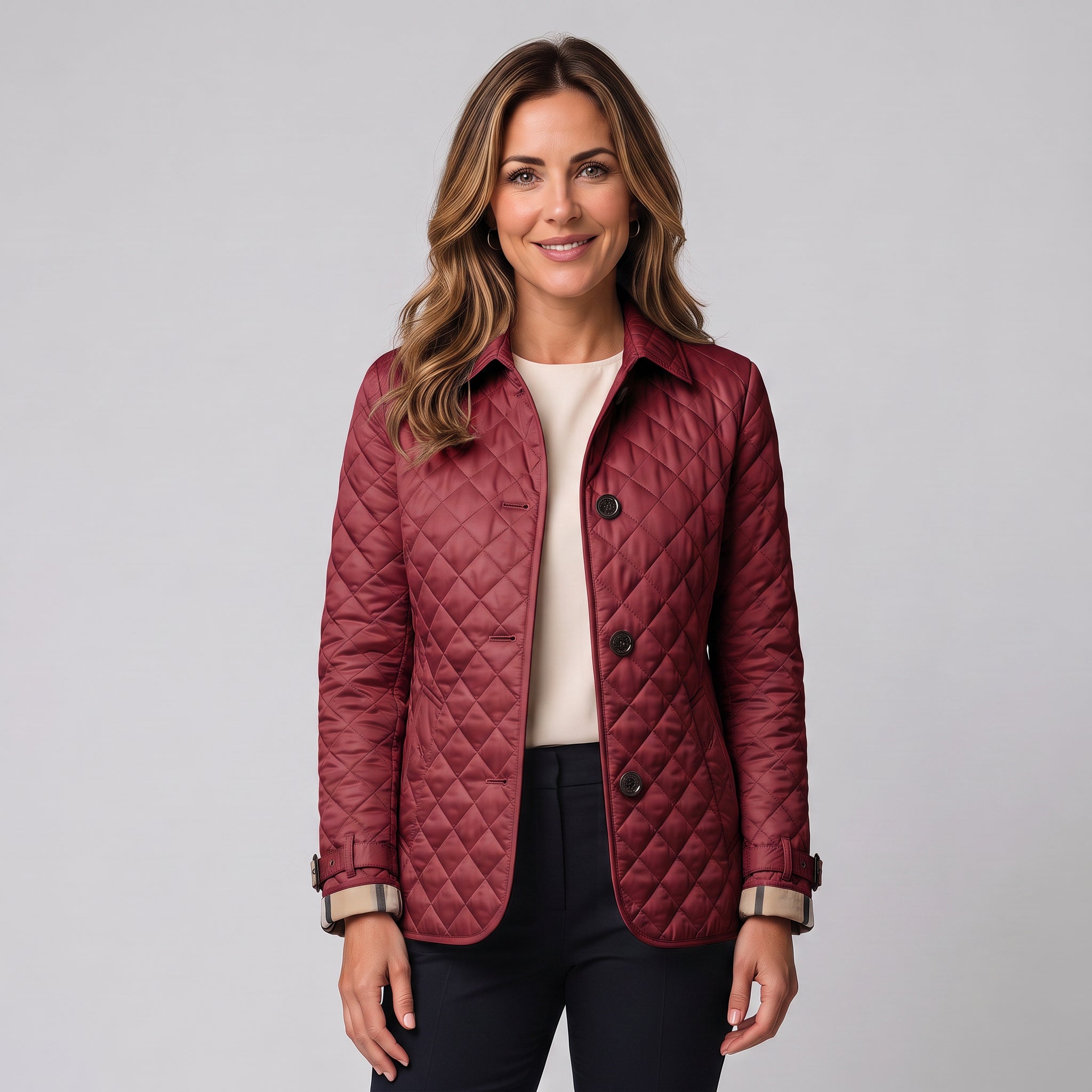 Women's quilted jacket with a collar and long sleeves by Ivy & Co, image 2 of 4