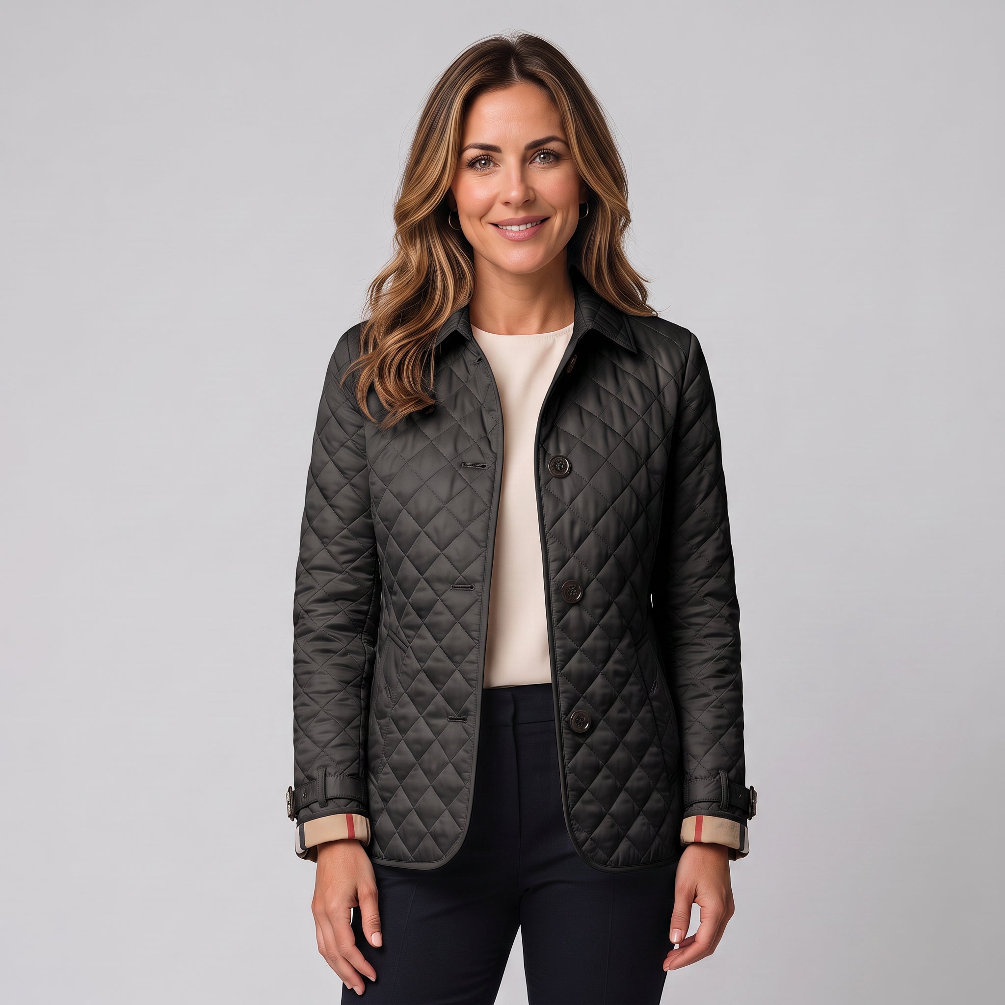 Women's quilted jacket with a collar and long sleeves by Ivy & Co, image 4 of 4