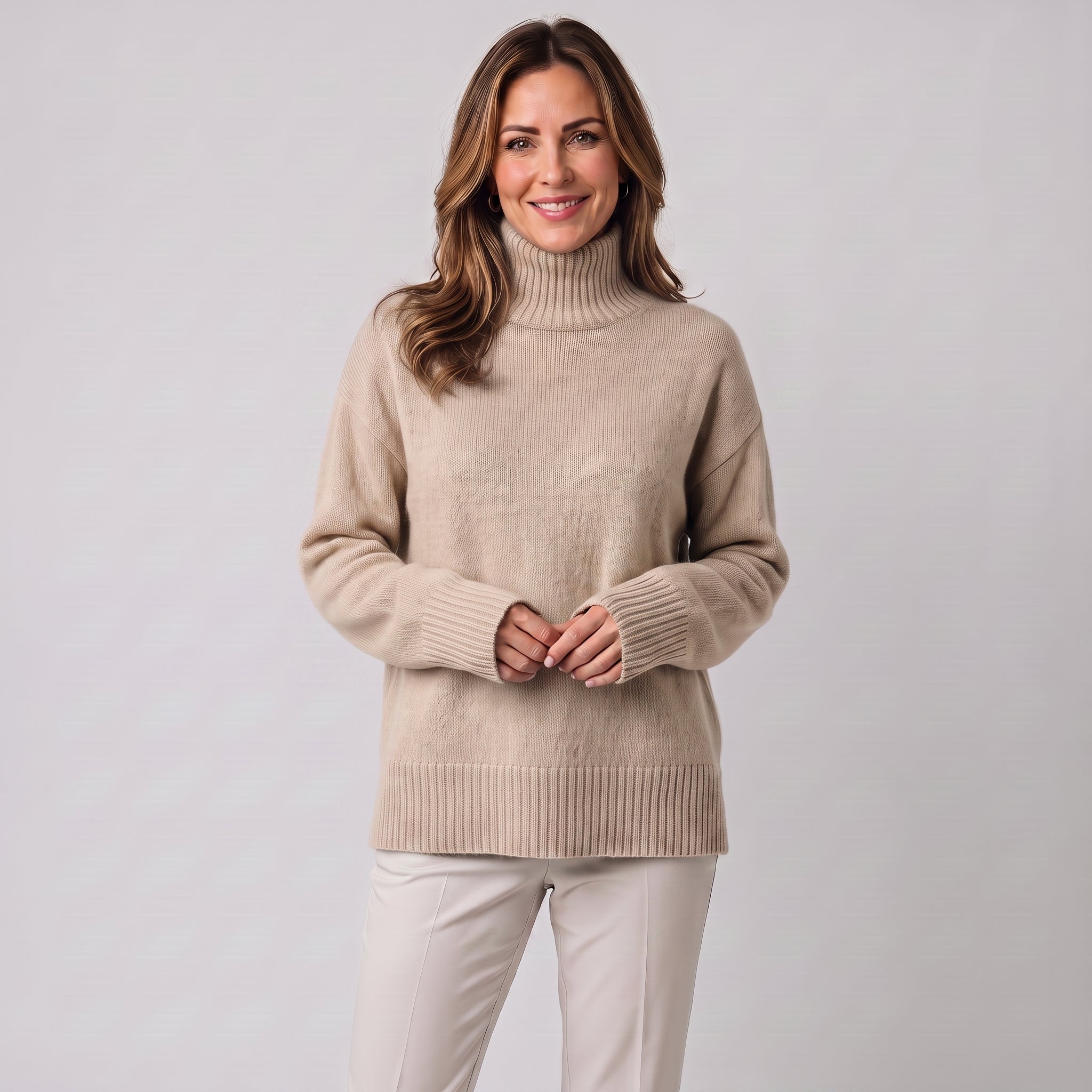 Women's roll-neck jumper in a relaxed fit by Ivy & Co, image 3 of 3