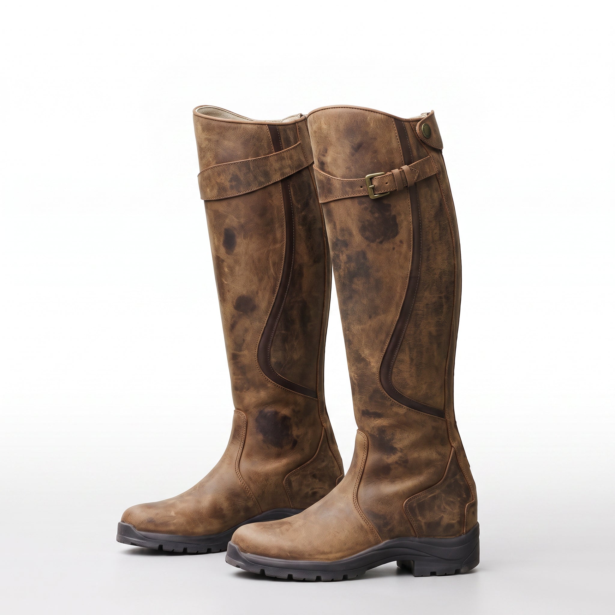 Women's knee high riding boots with a buckle strap by Ivy & Co, image 10 of 11