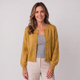 Women's cropped round-neck cardigan with a button front by Ivy & Co, image 1 of 11