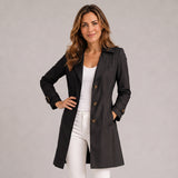 Women's short trench coat in a waisted cut by Ivy & Co, image 3 of 4