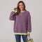 Women's oversized striped sweatshirt with drop shoulders by Ivy & Co, image 1 of 6