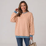 Women's oversized striped sweatshirt with drop shoulders by Ivy & Co, image 3 of 6