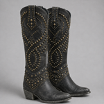 Women's knee high cowboy boots with stud detailing by Ivy & Co, image 4 of 5