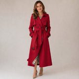 Women's double-breasted trench coat with a tie belt by Ivy & Co, image 2 of 5