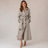 Women's double-breasted trench coat with a tie belt by Ivy & Co, image 5 of 5