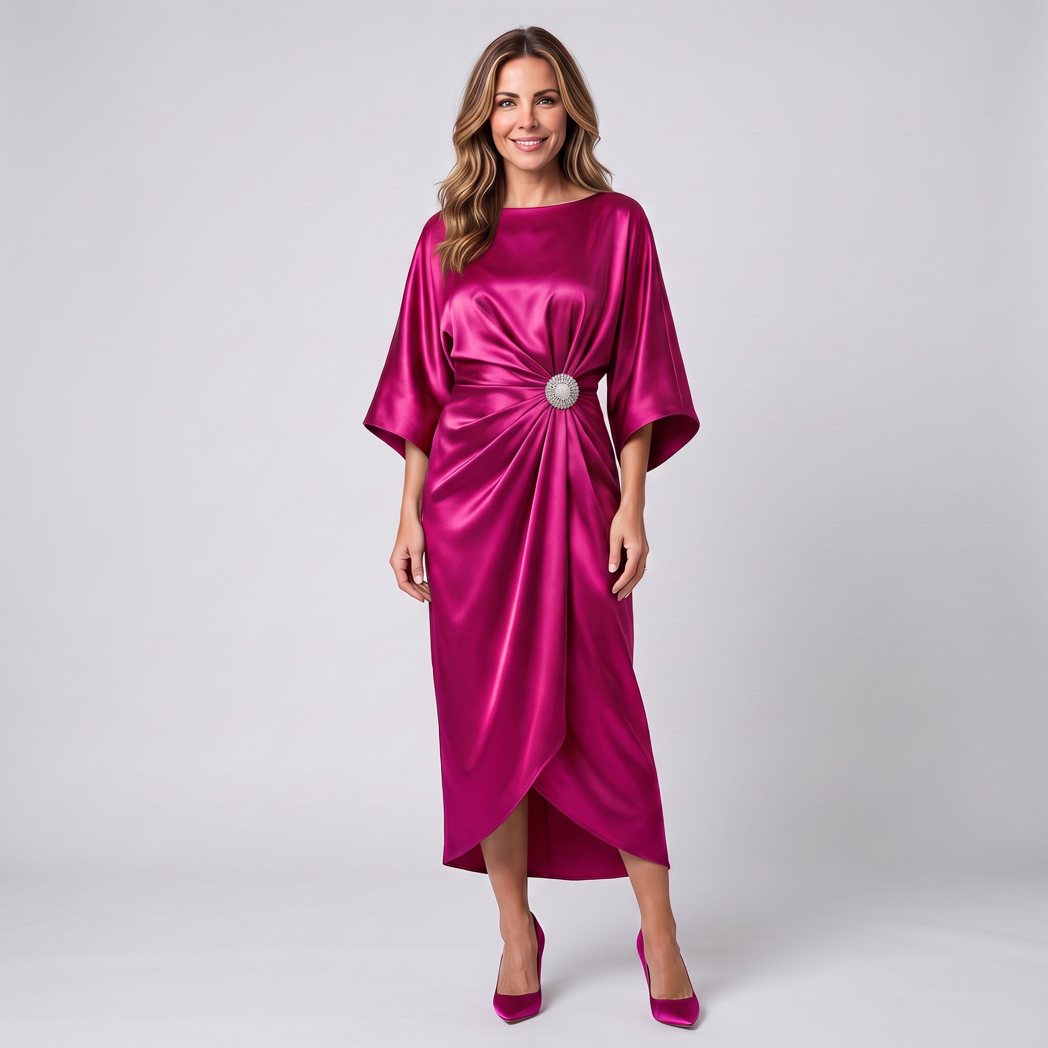 Women's wide-sleeve maxi dress by Ivy & Co, image 2 of 7