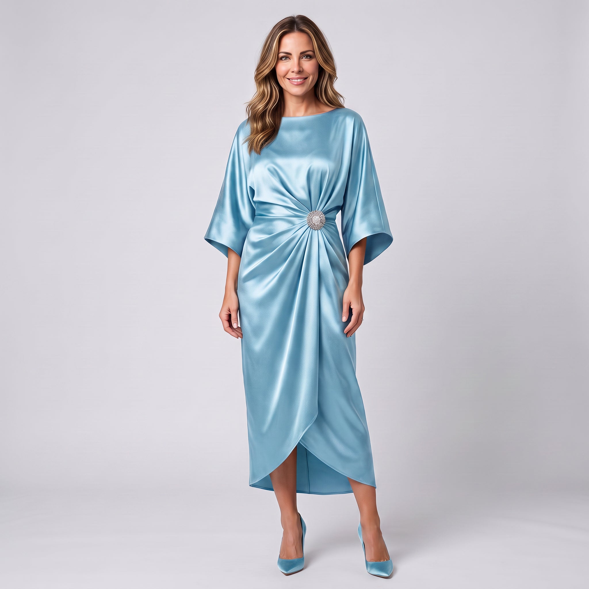 Women's wide-sleeve maxi dress by Ivy & Co, image 3 of 7