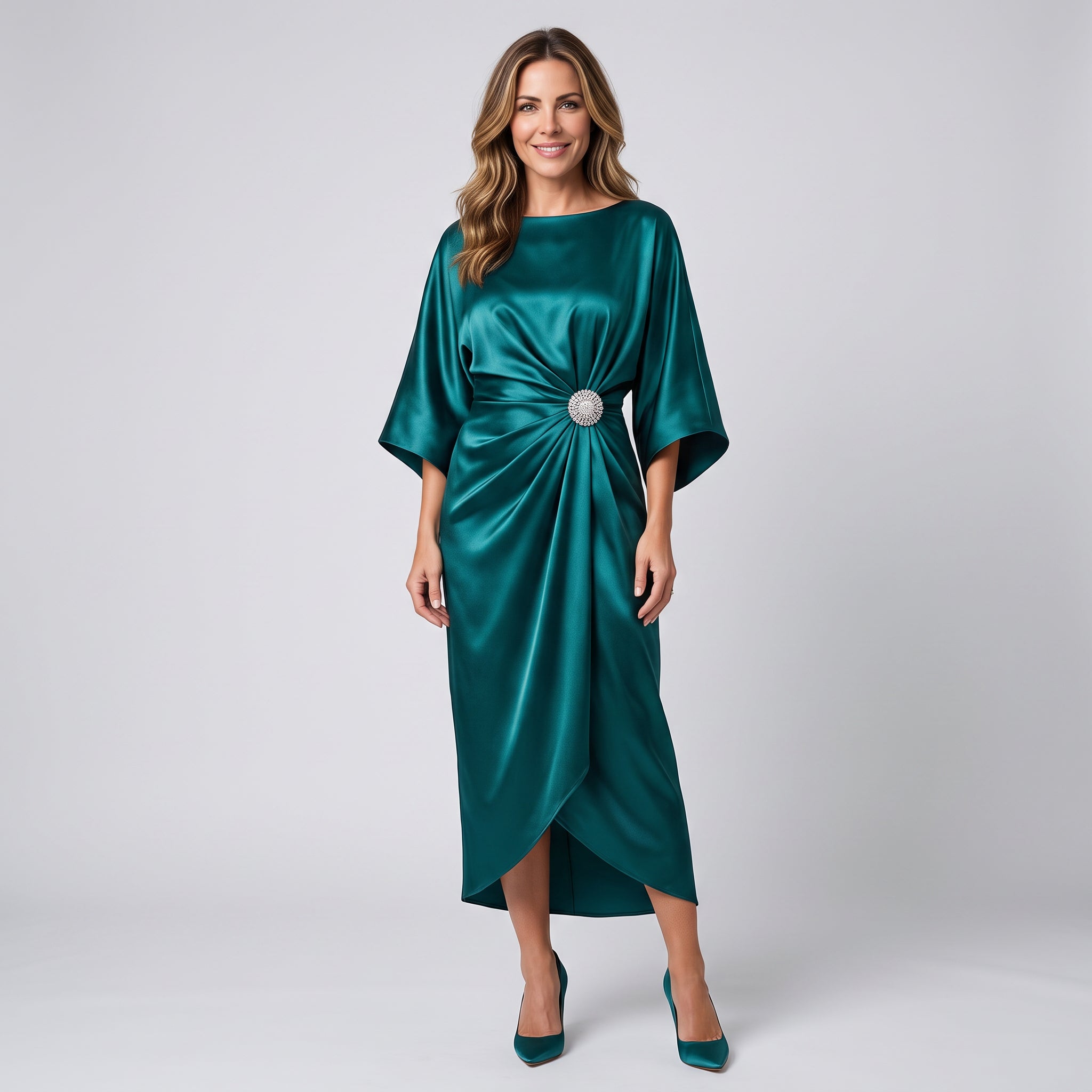 Women's wide-sleeve maxi dress by Ivy & Co, image 5 of 7