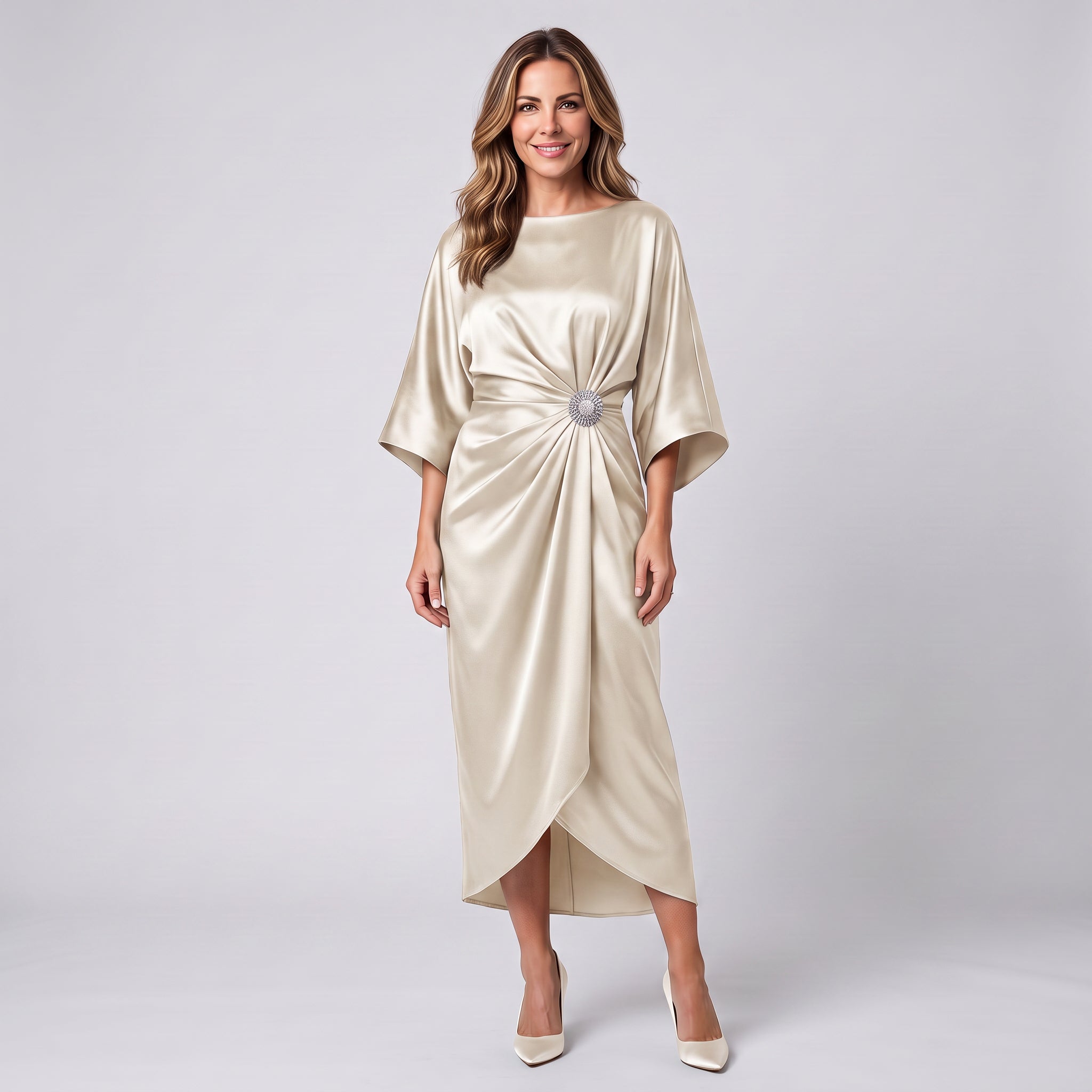 Women's wide-sleeve maxi dress by Ivy & Co, image 7 of 7